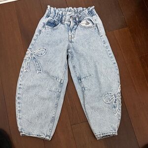 GAP Light Wash Denim Jeans with Bow Accents